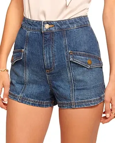 Ramy Brook Nova Cotton Denim Shorts In Medium Wash