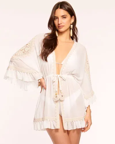 Ramy Brook Vesta Button Down Coverup Top In White