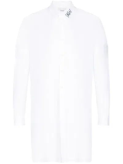 Random Identities Logo-print Long-sleeve Shirt In Weiss