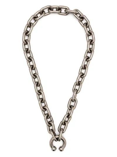 Random Identities Oversized Chain-link Necklace In Grey