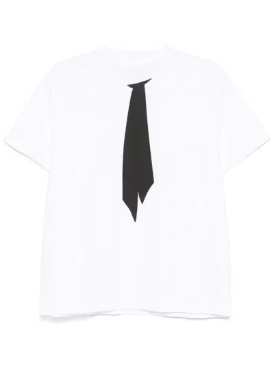 Random Identities Tie-print T-shirt In White