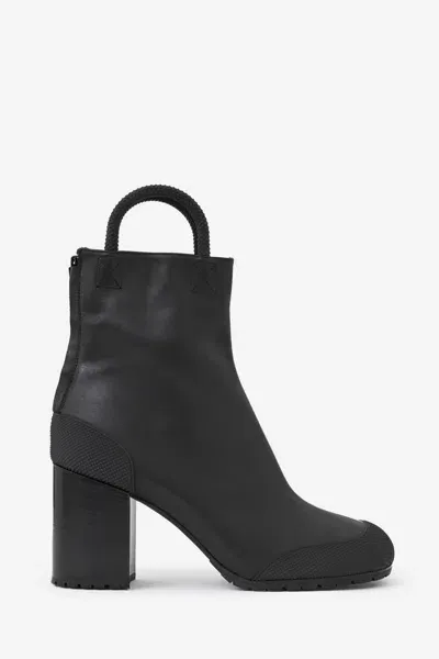 Random Identities Top Handle Ankle Boots In Black