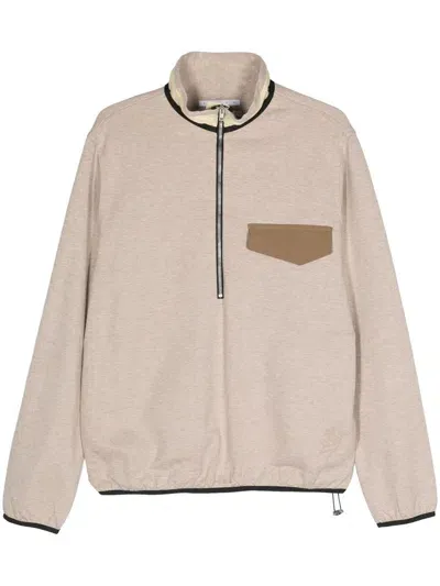 Ranra Mélange Half-zip Sweatshirt In Nude & Neutrals