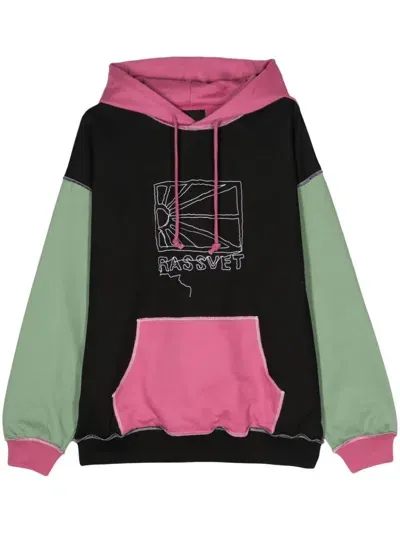 Rassvet Logo-embroidered Cotton Hoodie In Black