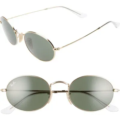 Ray Ban Ray-ban 54mm Round Sunglasses In Gold/black Solid