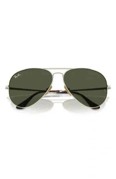 Ray Ban 58mm Pilot Aviator Sunglasses In Gold Flash