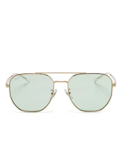 Ray Ban Aviator-frame Sunglasses In Gold