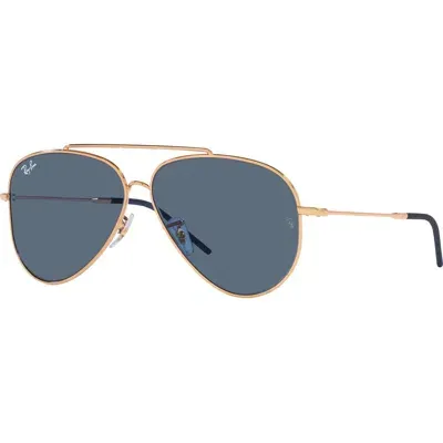 Ray Ban Ray-ban Aviator Reverse 59mm Pilot Sunglasses In Rose Gold