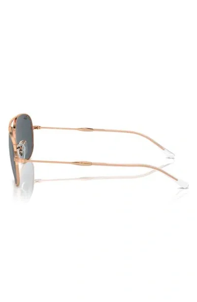 Ray Ban Bain Bridge 60mm Pillow Aviator Sunglasses In Rose Gold