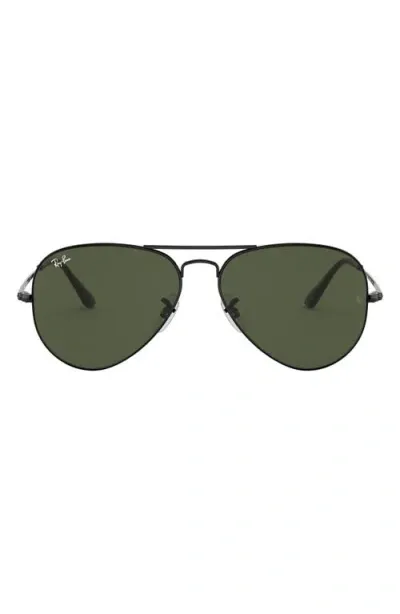 Ray Ban Ray-ban Blue Light Blocking 62mm Oversize Aviator Everglasses In Black