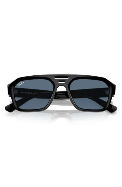 Ray Ban Corrigan Irregular 54mm Rectangular Sunglasses In Black Blue