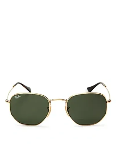 Ray Ban Ray-ban Icons Hexagonal Sunglasses, 51mm In Gold/gray Solid