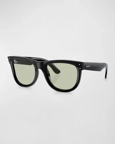 Ray Ban Men's Rbr0502s Acetate Square Sunglasses, 50mm In Black Green