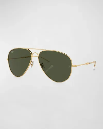 Ray Ban Men's Teardrop Aviator Sunglasses In Gold Flash