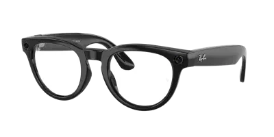 Ray Ban Ray-ban | Meta Headliner Electronics Black Frame Clear Lenses 50-23 In Clear,sapphire