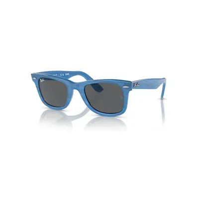 Ray Ban Sunglasses Unisex Original Wayfarer Change - Photo Striped Blue Frame Grey Lenses 50-22 In Blau Gestreift Selbsttönend