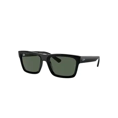 Ray Ban Warren Bio-based Sunglasses Black Frame Green Lenses 54-20 In Schwarz