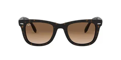 Ray Ban Wayfarer Folding Classic Sunglasses In Tortoise