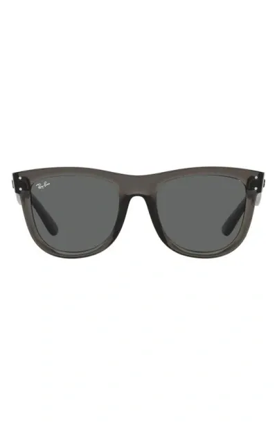 Ray Ban Wayfarer Reverse 50mm Square Sunglasses In Transparent Dark Grey