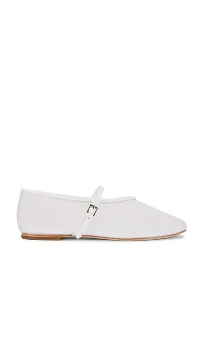 Raye Adina Buckle Flat In White Mesh