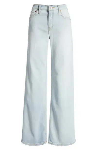 Re/done Mid Rise Wide Leg Jeans In Acqua