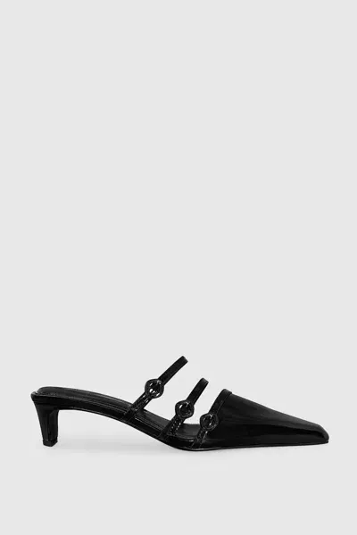 Rebecca Minkoff Buckle Kitten Mule In Black