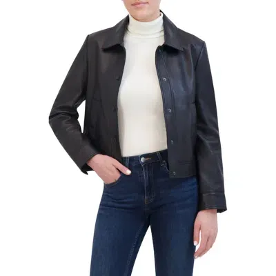 Rebecca Minkoff Crop Leather Jacket In Black