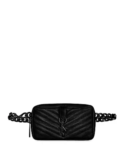 Rebecca Minkoff Edie Quilted Leather Convertible Belt Bag In Black