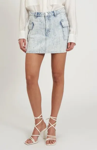 Rebecca Minkoff Jodie Ripped Cargo Denim Miniskirt In Mirage Wash