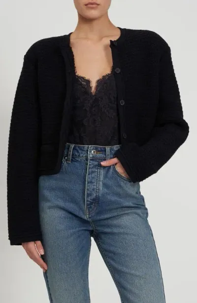 Rebecca Minkoff Ludlow Boxy Cardigan In True Black