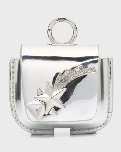 Rebecca Minkoff Shooting Star Metallic Airpods Case In Silver