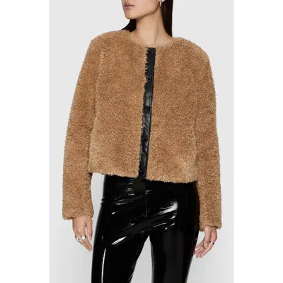 Rebecca Minkoff Wyatt Faux Fur Jacket In Dark Beige