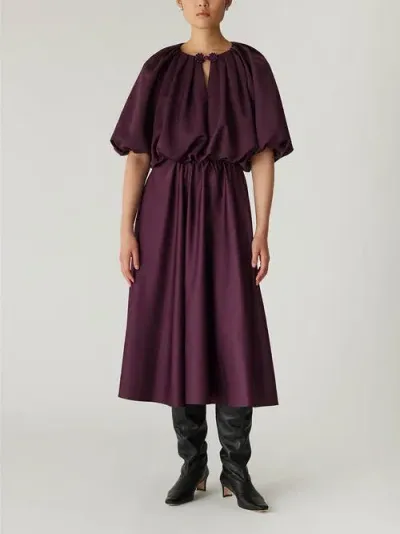 Rebecca Taylor Techy Sateen Skirt In Plum