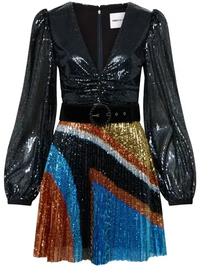 Rebecca Vallance Arizona Sequin-embellished Mini Dress In Black