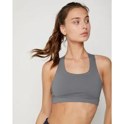 Rebody Active Cross X Silkiflex Lite Bra In Stone Grey