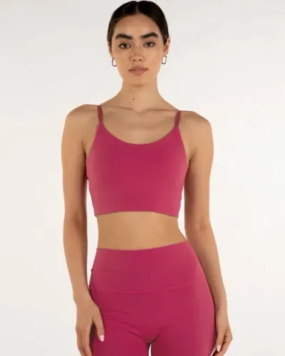 Rebody Active Melanie Crop Cloudlux Bra In Fuschia