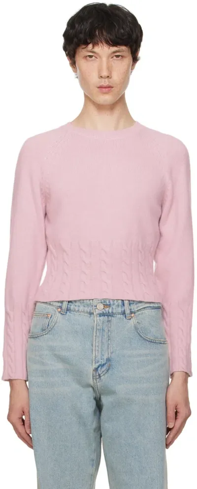 Recto Pink Brushed Sweater In Whitened Pink