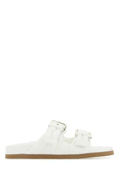 Red Valentino Redvalentino Puffy Buckle Slides In White