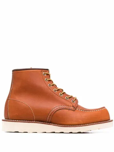 Red Wing Anfibi In Pelle Di Vitello Arancione Con Lacci