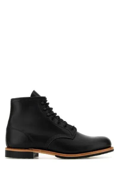 Red Wing Black Leather Beckman Ankle Boots In Blkexcalibur