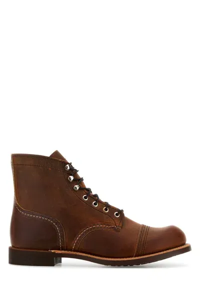 Red Wing Caramel Leather Ankle Boots In Copperrough&tough