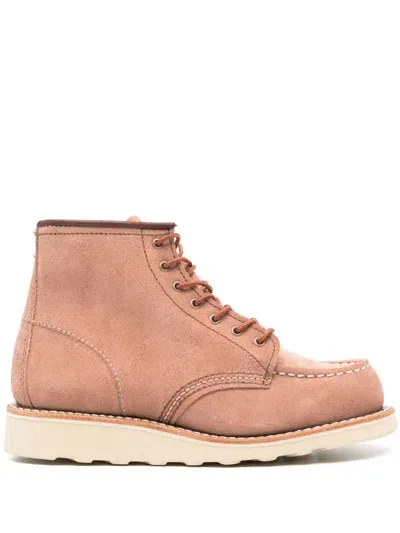 Red Wing Classic Moc Leather Ankle Boots In Dusty Rose