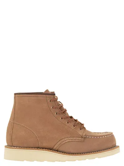 Red Wing Classic Moc Suede Ankle Boot In Beige