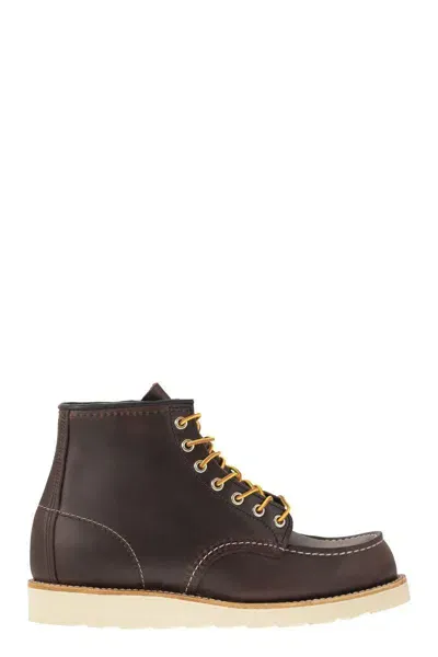 Red Wing Shoes Classic Moc - Leather Boot With Laces In Burgundy