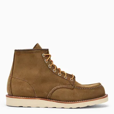 Red Wing Shoes Redwing Classic Moc Olive Suede Boot In Green