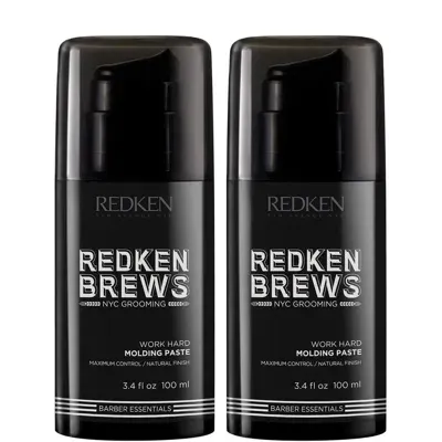 Redken Brews Men's Work Hard Molding Paste Duo In White