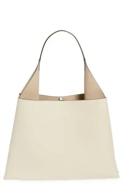 Ree Projects Large Clare Pebbled Leather Tote In Beige