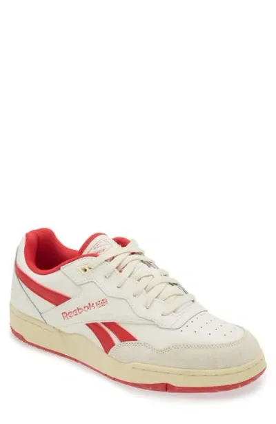 Reebok Bb 4000 Ii Low Top Sneaker In Chalk White Red