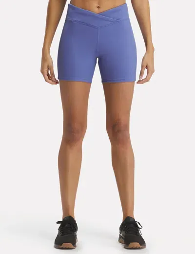 Reebok Studio High Waisted Bike Short In Blue