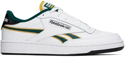 Reebok White & Black Club C Revenge Sneakers In White/fiercegold/clg